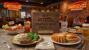 Budget-friendly Outback meal options under $15 with lunch, sides, drinks, and value picks