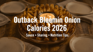 Outback Bloomin Onion calories guide with onion appetizer, dipping sauce, sharing plates, and nutrition tips