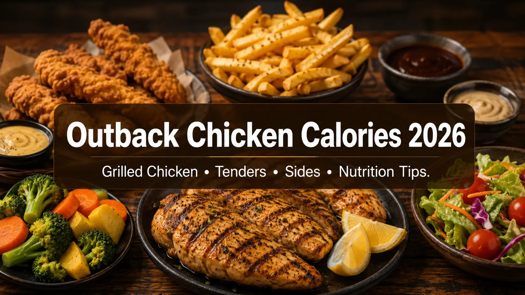 Outback chicken calories guide with grilled chicken, chicken tenders, sides, sauces, and nutrition tips