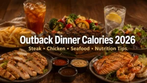 Outback dinner calories guide with steak, chicken, seafood, sides, sauces, drinks, and nutrition tips
