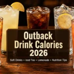 Outback drink calories guide with soft drinks, iced tea, lemonade, and calorie-conscious beverage options