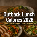 Outback lunch calories guide with grilled chicken, steak lunch, salad, sides, drinks, and nutrition tips