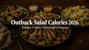 Grilled chicken salad with leafy vegetables and dressing served in a cup on the side