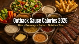 Outback sauce calories guide with dipping sauces, dressings, butter, toppings, and nutrition tips