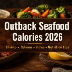 Outback steakhouse seafood calories guide with grilled shrimp, salmon, seafood sides, sauces, and nutrition tips