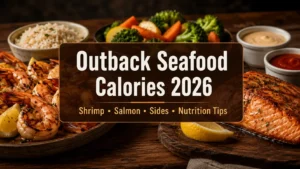 Outback steakhouse seafood calories guide with grilled shrimp, salmon, seafood sides, sauces, and nutrition tips